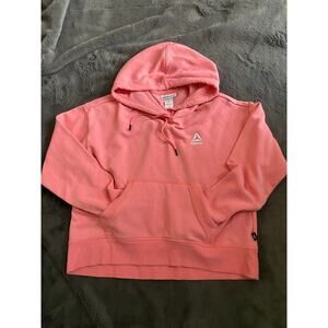 Reebok | Cotton Blend | Cropped Hoodie | Coral/Pink/Salmon Color| Medium
